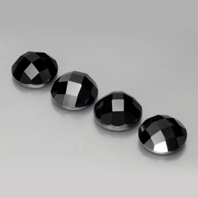 14.07캐럿 천연 검정색 스피넬 보석, 라운드 컷, 8.98 mm, 불투명체