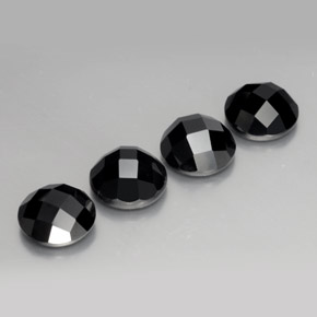 14.07캐럿 천연 검정색 스피넬 보석, 라운드 컷, 8.98 mm, 불투명체