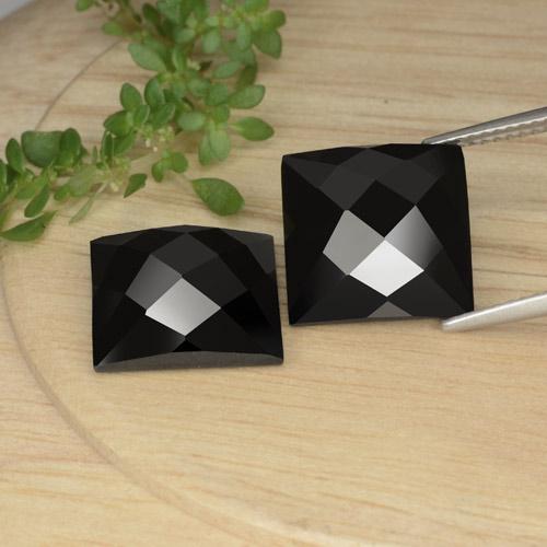 16.63캐럿 천연 검정색 스피넬 보석, 스퀘어, 11.7×11.7 mm, 불투명체