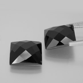16.18캐럿 천연 검정색 스피넬 보석, 스퀘어, 12×11.8 mm, 불투명체