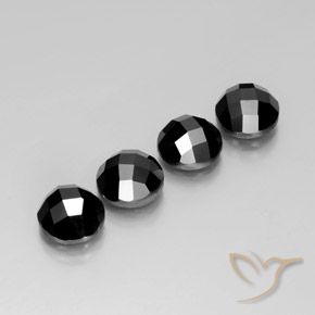 15.88캐럿 천연 검정색 스피넬 보석, 라운드 컷, 9.12 mm, 불투명체