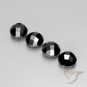 15.88캐럿 천연 검정색 스피넬 보석, 라운드 컷, 9.12 mm, 불투명체