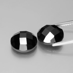 8.79캐럿 천연 검정색 스피넬 보석, 라운드 컷, 10.10 mm, 불투명체