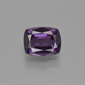 1.06캐럿 천연 딥 퍼플 스피넬, 쿠션 컷, 6.7×5.2 mm, VS