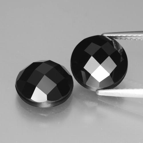 7.77캐럿 천연 검정색 스피넬 보석, 라운드 컷, 9.29 mm, 불투명체