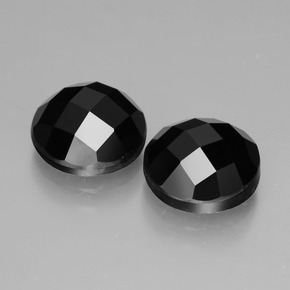 7.77캐럿 천연 검정색 스피넬 보석, 라운드 컷, 9.29 mm, 불투명체