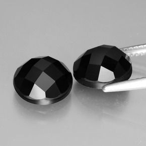 7.77캐럿 천연 검정색 스피넬 보석, 라운드 컷, 9.29 mm, 불투명체