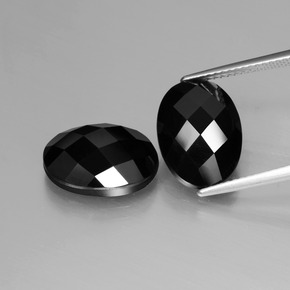 13.38캐럿 천연 검정색 스피넬 보석, 타원형 컷, 14×10.1 mm, 불투명체