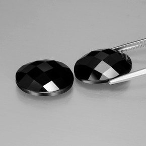 13.38캐럿 천연 검정색 스피넬 보석, 타원형 컷, 14×10.1 mm, 불투명체