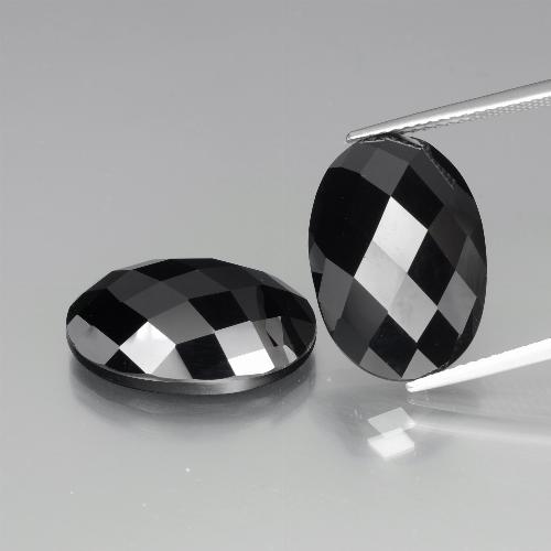 24.58캐럿 천연 검정색 스피넬 보석, 타원형 컷, 18.1×12.7 mm, 불투명체