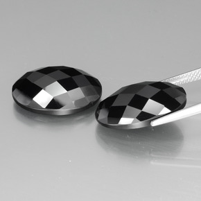 24.58캐럿 천연 검정색 스피넬 보석, 타원형 컷, 18.1×12.7 mm, 불투명체