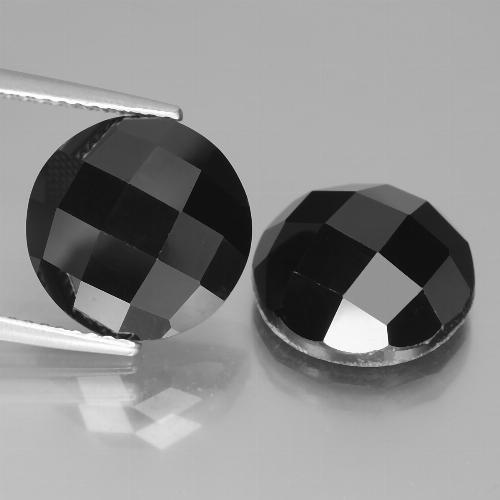 14.20캐럿 천연 검정색 스피넬 보석, 라운드 컷, 11.88 mm, 불투명체