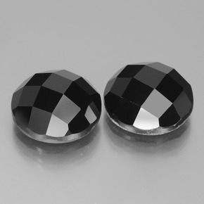 14.20캐럿 천연 검정색 스피넬 보석, 라운드 컷, 11.88 mm, 불투명체