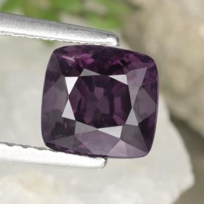 2.00캐럿 천연 딥 퍼플 스피넬, 쿠션 컷, 6.7×6.4 mm, VVS-VS