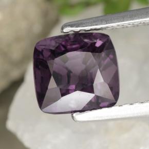 2.00캐럿 천연 딥 퍼플 스피넬, 쿠션 컷, 6.7×6.4 mm, VVS-VS