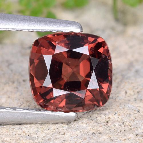 1.13캐럿 천연 다크 레드 스피넬, 쿠션 컷, 6.3×5.9 mm, VS