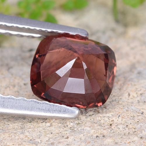 1.13캐럿 천연 다크 레드 스피넬, 쿠션 컷, 6.3×5.9 mm, VS