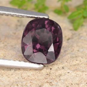2.09캐럿 천연 딥 퍼플 레드 스피넬, 쿠션 컷, 7.7×6.7 mm, VVS-VS