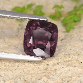 2.09캐럿 천연 붉은빛 퍼플 스피넬, 쿠션 컷, 7.4×6.6 mm, VS