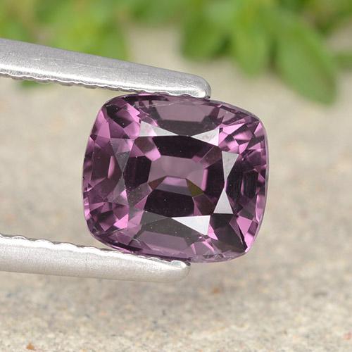 1.25캐럿 천연 딥 퍼플 스피넬, 쿠션 컷, 6.6×5.8 mm, VVS