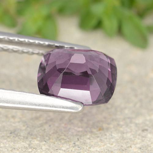 1.25캐럿 천연 딥 퍼플 스피넬, 쿠션 컷, 6.6×5.8 mm, VVS