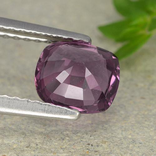 1.29캐럿 천연 붉은빛 퍼플 스피넬, 쿠션 컷, 6.7×6.1 mm, VVS