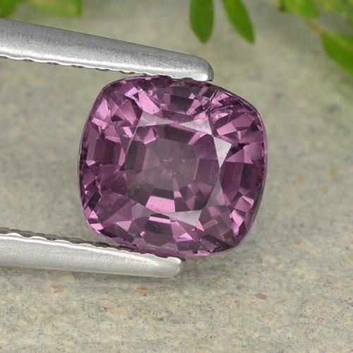 1.46캐럿 천연 다크 상그리아 스피넬, 쿠션 컷, 6.6×6.2 mm, VS