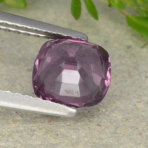 1.46캐럿 천연 다크 상그리아 스피넬, 쿠션 컷, 6.6×6.2 mm, VS