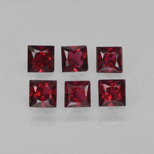 0.88캐럿 천연 다크 레드 스피넬 보석, 스퀘어, 3×3 mm, VVS-VS