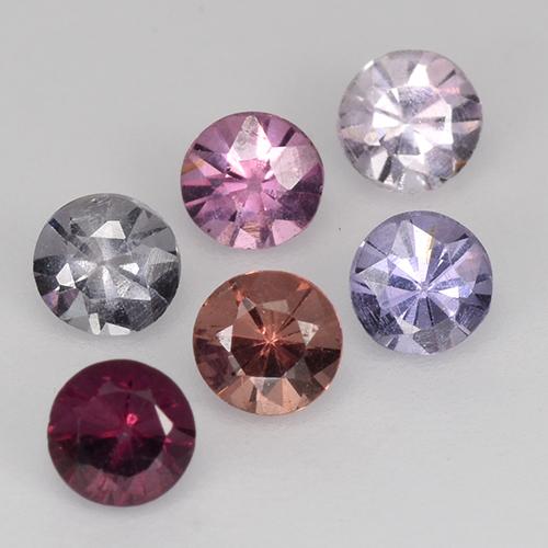 0.93캐럿 천연 멀티컬러 스피넬 보석, 라운드 컷, 3.32 mm, VS