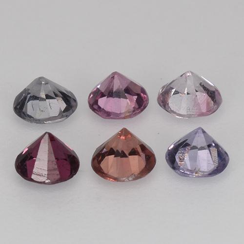 0.93캐럿 천연 멀티컬러 스피넬 보석, 라운드 컷, 3.32 mm, VS