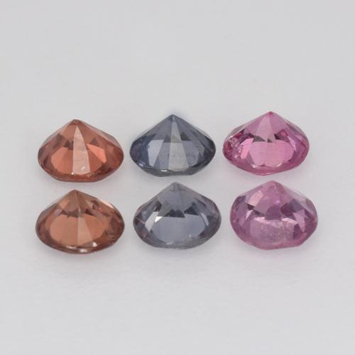 1.01캐럿 천연 멀티컬러 스피넬 보석, 라운드 컷, 3.27 mm, VS