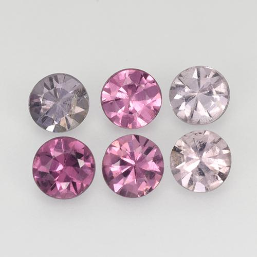 1.21캐럿 천연 멀티컬러 스피넬 보석, 라운드 컷, 3.63 mm, VS
