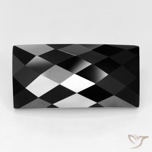 15.29캐럿 천연 검정색 스피넬, 바게트, 19.9×10.1 mm, 불투명체