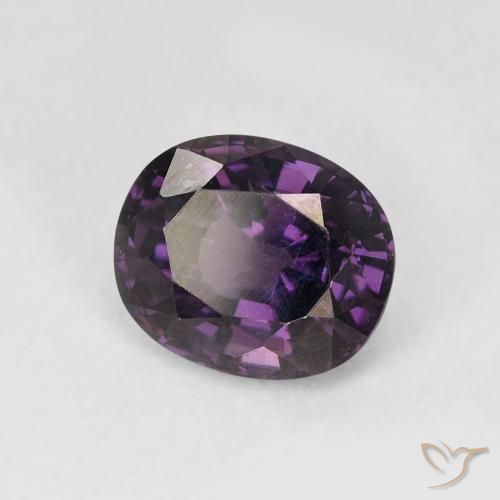 1.50캐럿 천연 미디엄 바이올렛 스피넬, 타원형 컷, 7.2×6 mm, VVS