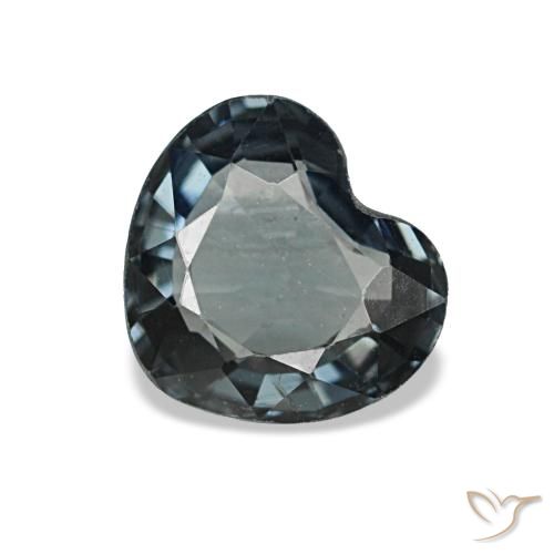 0.80캐럿 천연 어두운 회색 스피넬, 하트 모양, 6.3×5.7 mm, VVS
