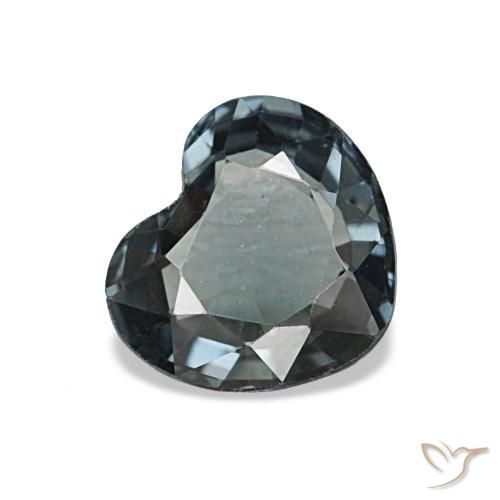 0.80캐럿 천연 어두운 회색 스피넬, 하트 모양, 6.3×5.7 mm, VVS