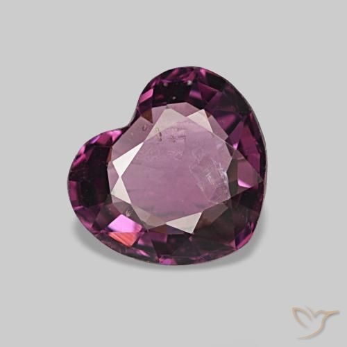 0.72캐럿 천연 다크 퍼플 스피넬, 하트 모양, 6.1×5.4 mm, VS