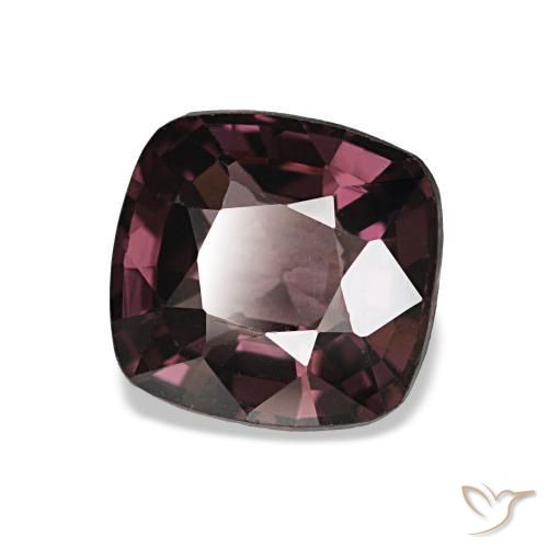 1.54캐럿 천연 다크 퍼플 스피넬, 쿠션 컷, 7×6.7 mm, VVS-VS