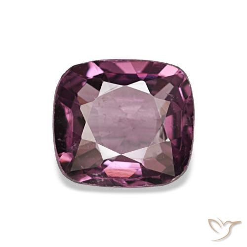 0.95캐럿 천연 딥 퍼플 레드 스피넬, 쿠션 컷, 6.4×5.8 mm, VVS-VS