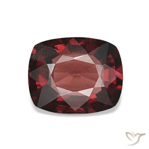 1.10캐럿 천연 딥 블러드 레드 스피넬, 쿠션 컷, 7×5.7 mm, VS