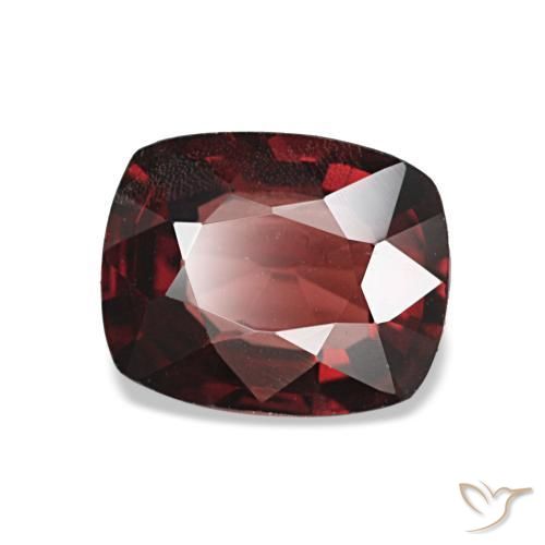 1.10캐럿 천연 딥 블러드 레드 스피넬, 쿠션 컷, 7×5.7 mm, VS