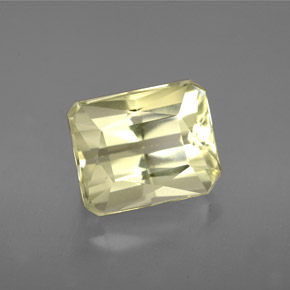 5.34캐럿 천연 라이트 옐로우 스포듀민, 에메랄드 컷, 10.2×8.3 mm, VVS-VS