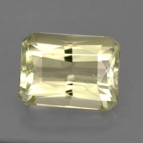 7.03캐럿 천연 라이트 옐로우 스포듀민, 에메랄드 컷, 12.2×9.1 mm, VS