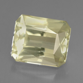 5.79캐럿 천연 라이트 옐로우 스포듀민, 에메랄드 컷, 10.8×9.2 mm, VVS-VS