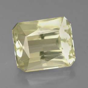 5.79캐럿 천연 라이트 옐로우 스포듀민, 에메랄드 컷, 10.8×9.2 mm, VVS-VS