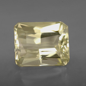 5.90캐럿 천연 라이트 옐로우 스포듀민, 에메랄드 컷, 11.2×9.1 mm, VS