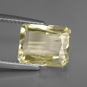 5.33캐럿 천연 라이트 옐로우 스포듀민, 에메랄드 컷, 11.3×9.2 mm, VS