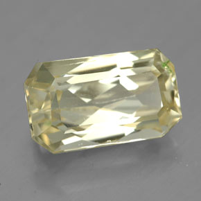 6.78캐럿 천연 옐로우 스포듀민, 에메랄드 컷, 13.3×8 mm, SI