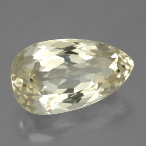 11.46캐럿 천연 옐로우 스포듀민, 배 모양, 18.2×10.6 mm, SI